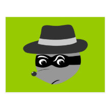 Racoon Mobster Post Card