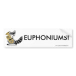 Racoon Playing the Euphonium bumper stickers