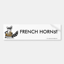 Racoon Playing the French Horn Bumper Stickers