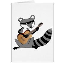 Racoon Playing the Guitar Cards