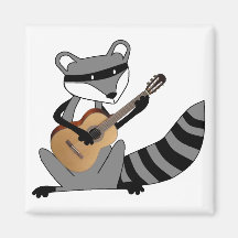 Racoon Playing the Guitar Magnet