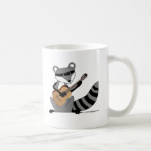 Racoon Playing the Guitar Mugs