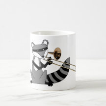 Racoon Playing the Trombone Coffee Mugs