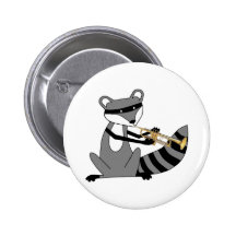 Racoon Playing the Trumpet Pin