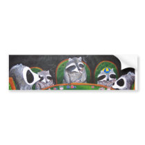 Racoons Playing Poker Bumper Sticker