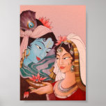 Radha-Krishna Lotus posters