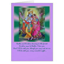 Radha Krishna words Greeting Card