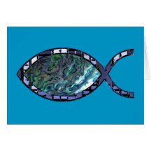 Radiant Christian Fish Symbol Greeting Card