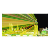 Radiating Big Ben/Westminster Abbey Photo Card