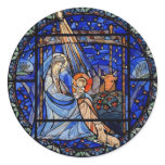 Radiating Nativity Stained Glass Blue stickers