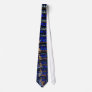 Radiating Nativity Stained Glass Blue Necktie