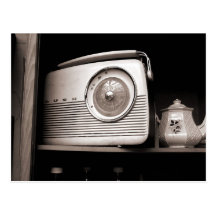 Radio and Teapot Postcard