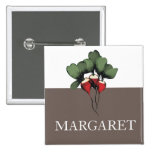 radishes vegetable chef name tag button badge