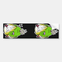 raebies green head bumper stickers