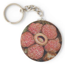 Rafflesia Of Borneo Watercolor Art Key Chain