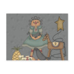 Rag Doll Primitive Horse Crow Tin Star Candles Post Card