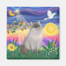 Ragdoll Cat (Blue Point) - Twilight Refrigerator Magnet