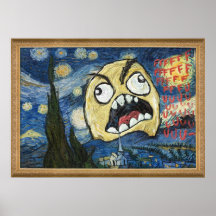 Rage Face Meme Face Comic Classy Painting Poster