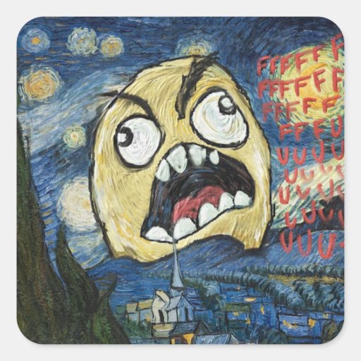 Rage Face Meme Face Comic Classy Painting Sticker