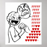 Rage Guy and Awesome Face find true fluv Posters