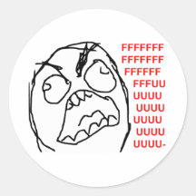 Rage Guy Angry Fuu Fuuu Rage Face Meme Sticker