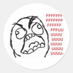 Rage guy fuuu fuuuu round stickers