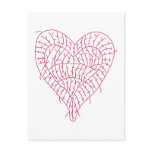 Ragged Heart White Postcard