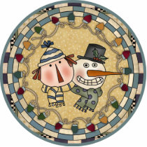 Raggedy Andy Snowman Ornament Photo Cutouts