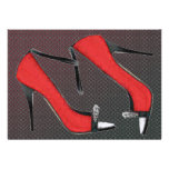 Raging Red Open Toed Stilettos Personalised Invites