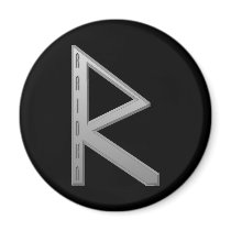 Raidho Rune grey Refrigerator Magnets