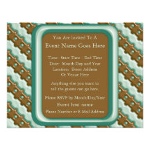 Rail Fence - Chocolate Mint Custom Invite