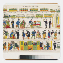 Rail Travel, c.1850 Square Sticker
