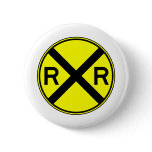 Railroad Crossing Warning Street Sign Train buttons