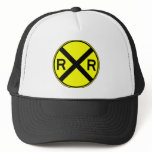 Railroad Crossing Warning Street Sign Train hats