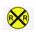 Railroad Crossing Warning Street Sign Train postcards
