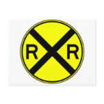 Railroad Crossing Warning Street Sign Train postcards