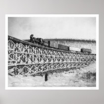 Railroad Train Bridge Alaska 1916 Posters