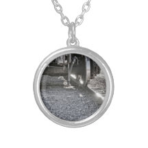 Railroad Train Car Wheels Hitting the Tracks Pendant