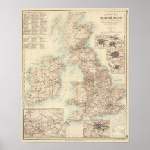 Railway Map of the British Isles Posters