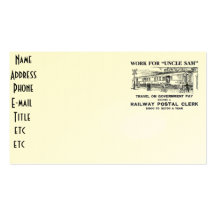 Railway Postal Clerk 1926 Business Cards