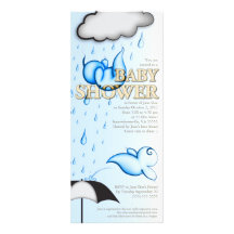 Rain Babies Shower Invite - Tall Card