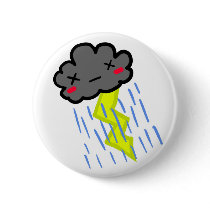 Rain Cloud Pinback Button