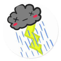 Rain Cloud Round Sticker