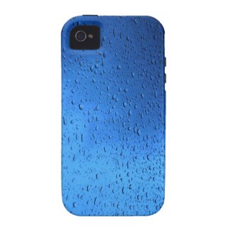 Rain Drops on Blue Glass Case-Mate iPhone 4 Case