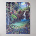 Rain Forest Landscape River Waterfalls Art posters