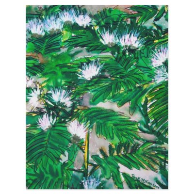 rain tree flowers watercolour painting art personalized flyer by dereklovessheila