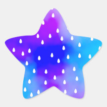 Rain with blue and purple cloudy sky. stickers