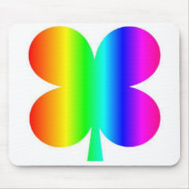 rainbow 4 leaf clover mousepad