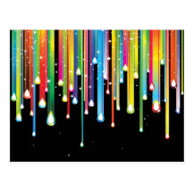 Rainbow ~ Abstract Colour Spectrum Rain Jewels Post Card