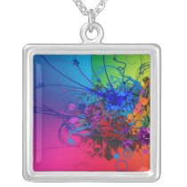 Rainbow Abstract Design Necklace
